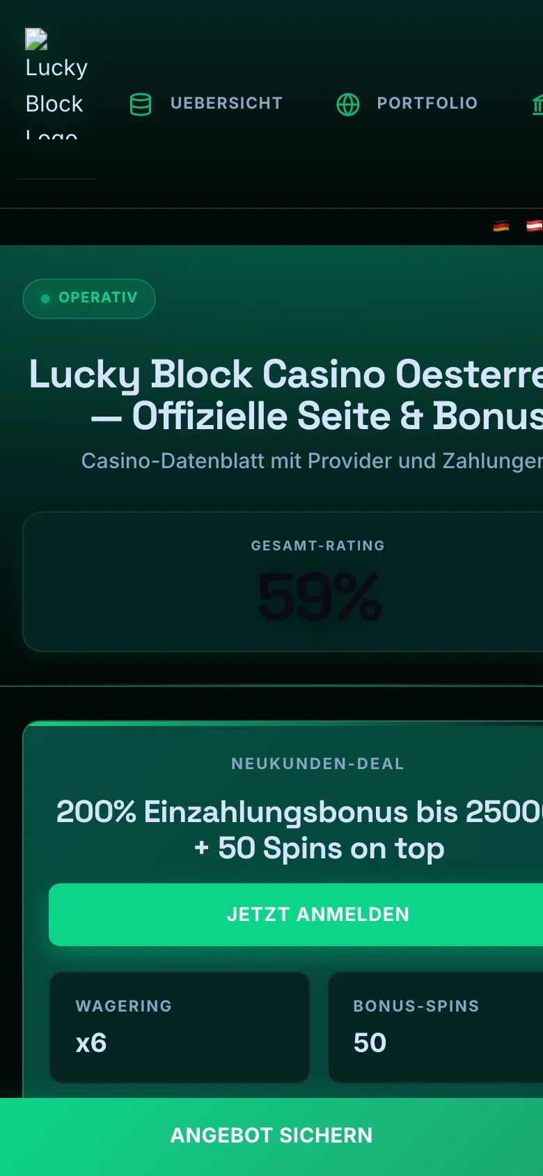 Lucky Block mobile lobby screenshot