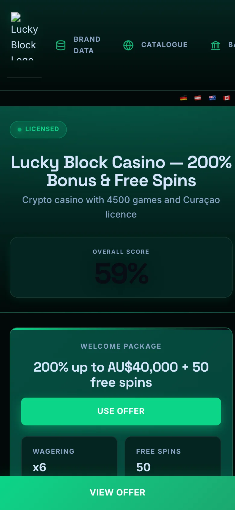 Lucky Block mobile lobby screenshot
