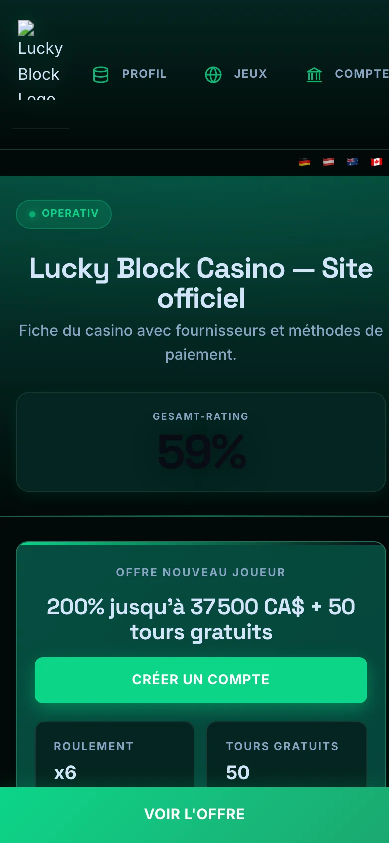 Lucky Block mobile lobby screenshot
